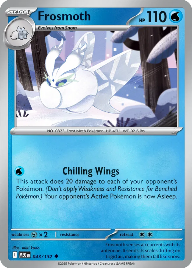Frosmoth Uncommon • 043/132 Mega Evolution Reverse Holofoil