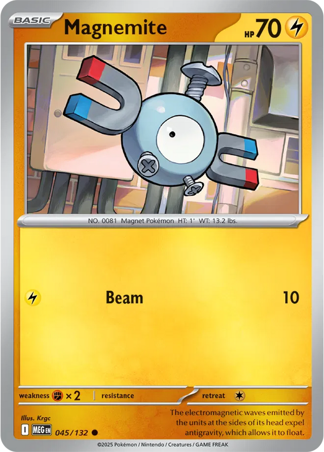 Magnemite Common • 045/132 Mega Evolution Reverse Holofoil