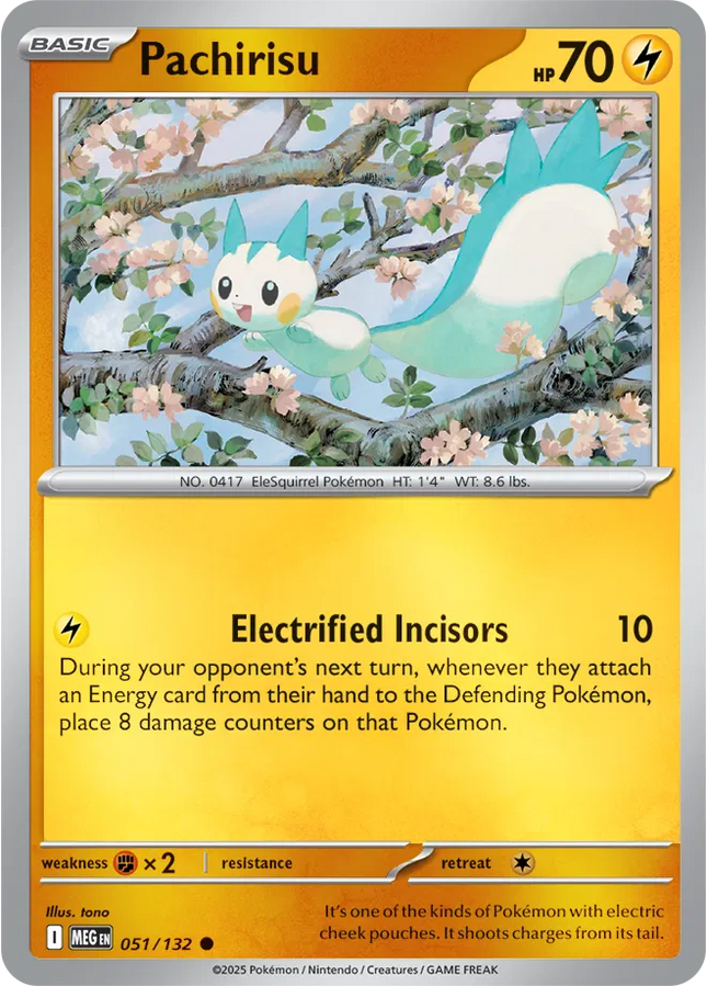 Pachirisu Common • 051/132 Mega Evolution Reverse Holofoil