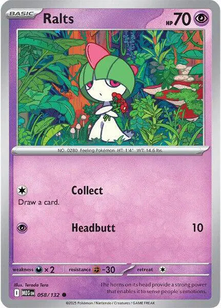 Ralts Common • 058/132 Mega Evolution Reverse Holofoil