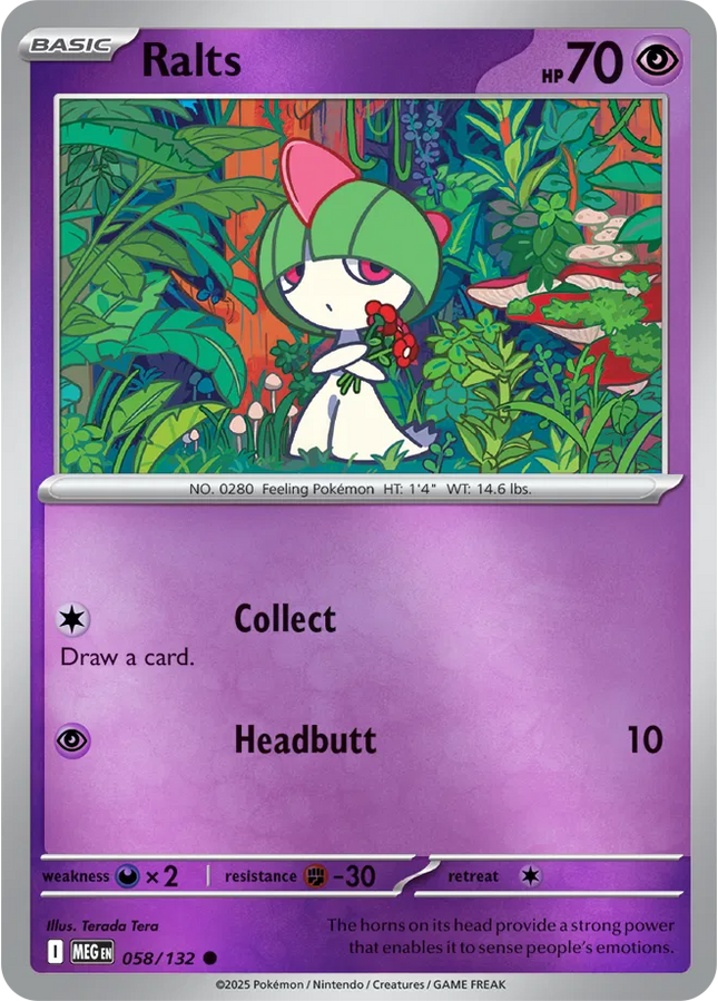 Ralts Common • 058/132 Mega Evolution Reverse Holofoil