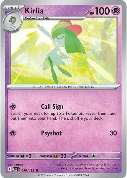 Kirlia Common • 059/132 Mega Evolution Reverse Holofoil
