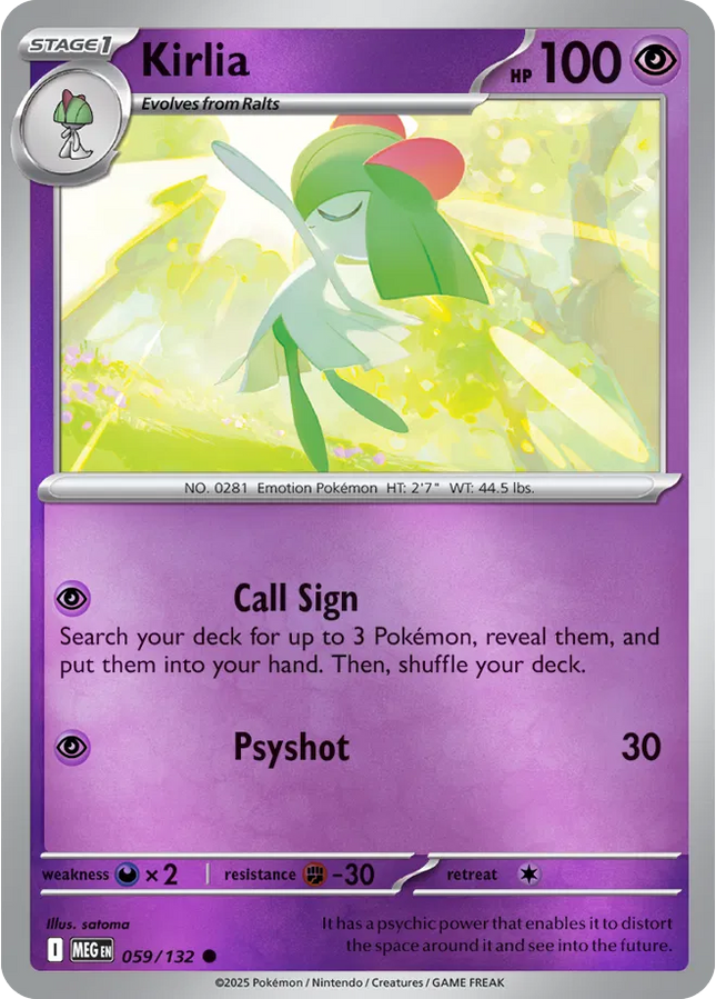 Kirlia Common • 059/132 Mega Evolution Reverse Holofoil