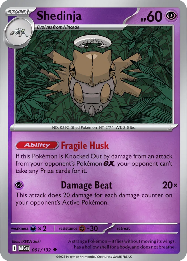Shedinja Mega Evolution Uncommon 061/132 Reverse Holofoil