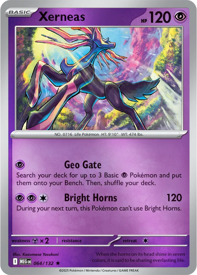 Xerneas Rare • 064/132 Mega Evolution Reverse Holofoil
