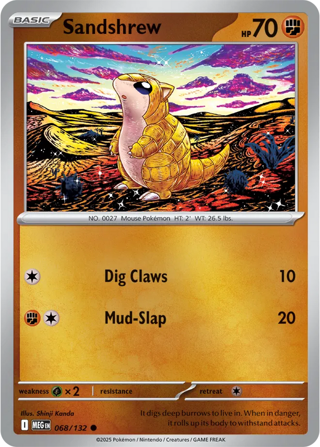 Sandshrew Mega Evolution Common 068/132 Reverse Holofoil