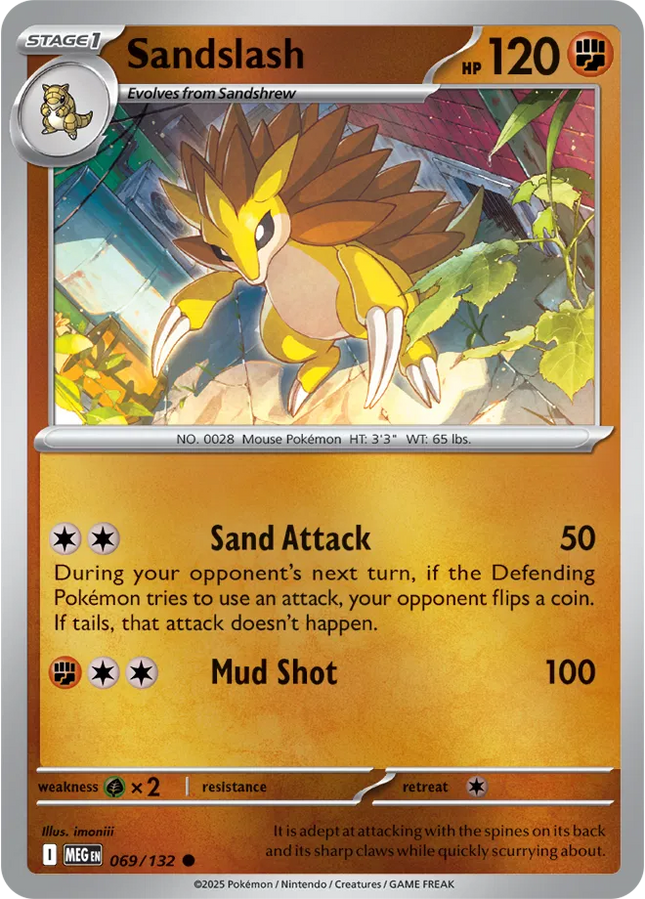 Sandslash Mega Evolution Common 069/132 Reverse Holofoil