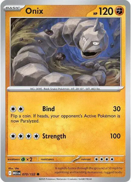 Onix Common • 070/132 Mega Evolution Reverse Holofoil