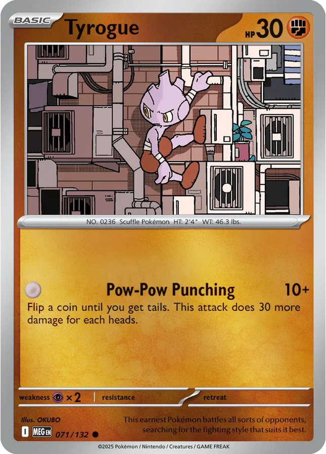 Tyrogue Common • 071/132 Mega Evolution Reverse Holofoil