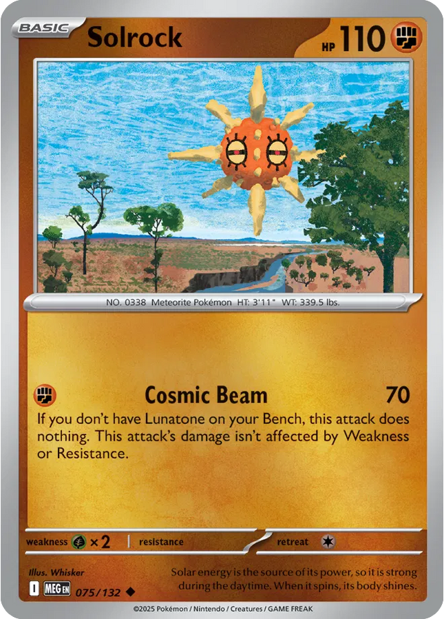 Solrock Mega Evolution Uncommon 075/132 Reverse Holofoil