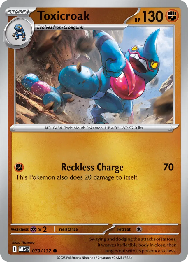 Toxicroak Common • 079/132 Mega Evolution Reverse Holofoil