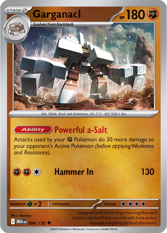 Garganacl Uncommon • 084/132 Mega Evolution Reverse Holofoil