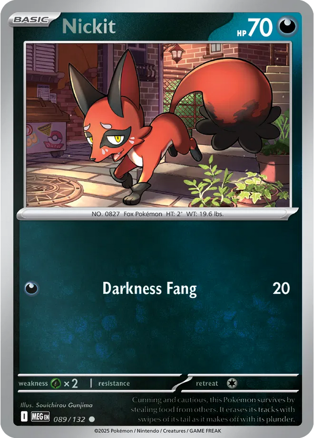 Nickit Mega Evolution Common 089/132 Reverse Holofoil