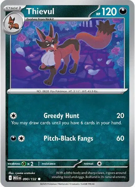 Thievul Common • 090/132 Mega Evolution Reverse Holofoil