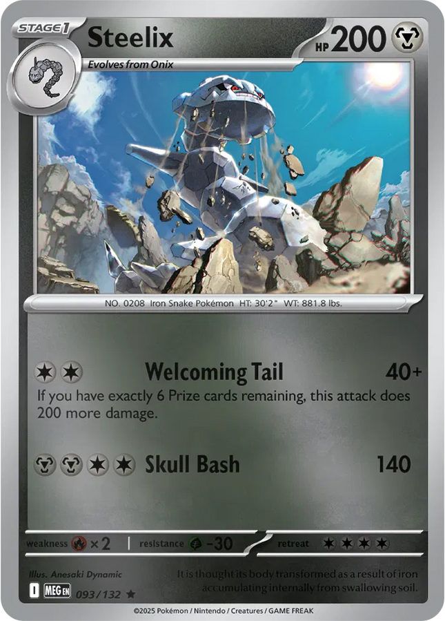 Steelix Rare • 093/132 Mega Evolution Reverse Holofoil