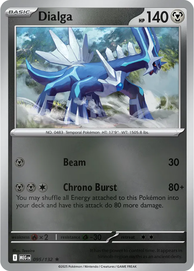 Dialga Rare • 095/132 Mega Evolution Reverse Holofoil