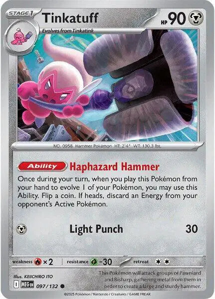 Tinkatuff Common • 097/132 Mega Evolution Reverse Holofoil