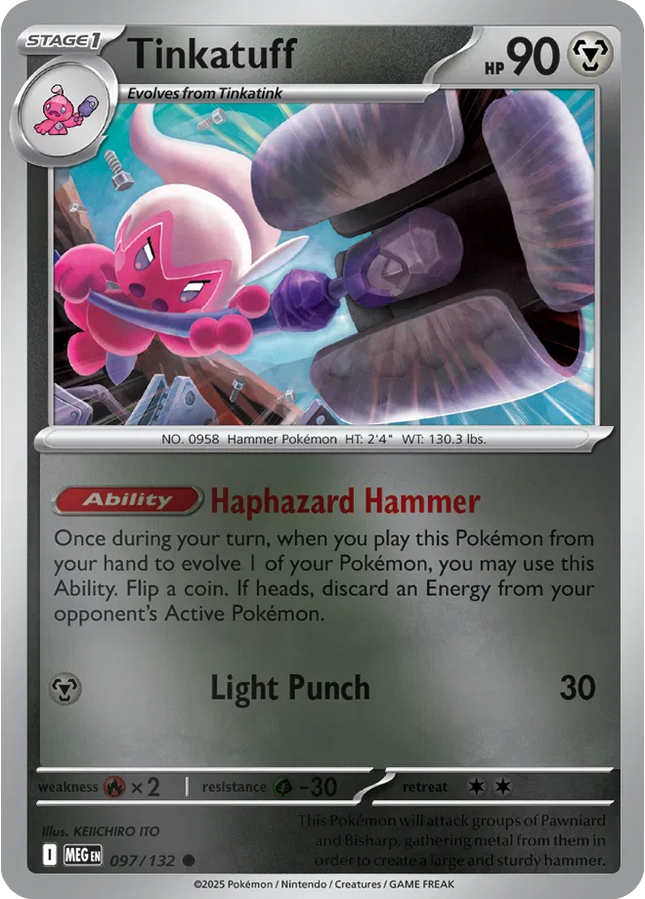 Tinkatuff Common • 097/132 Mega Evolution Reverse Holofoil