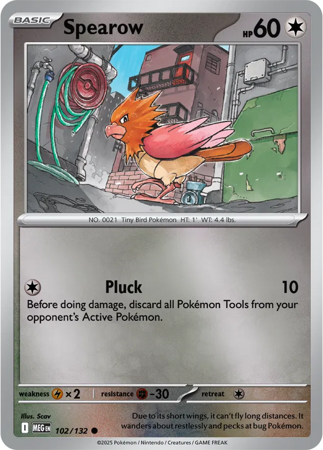 Spearow Common • 102/132 Mega Evolution Reverse Holofoil