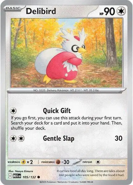 Delibird Common • 105/132 Mega Evolution Reverse Holofoil