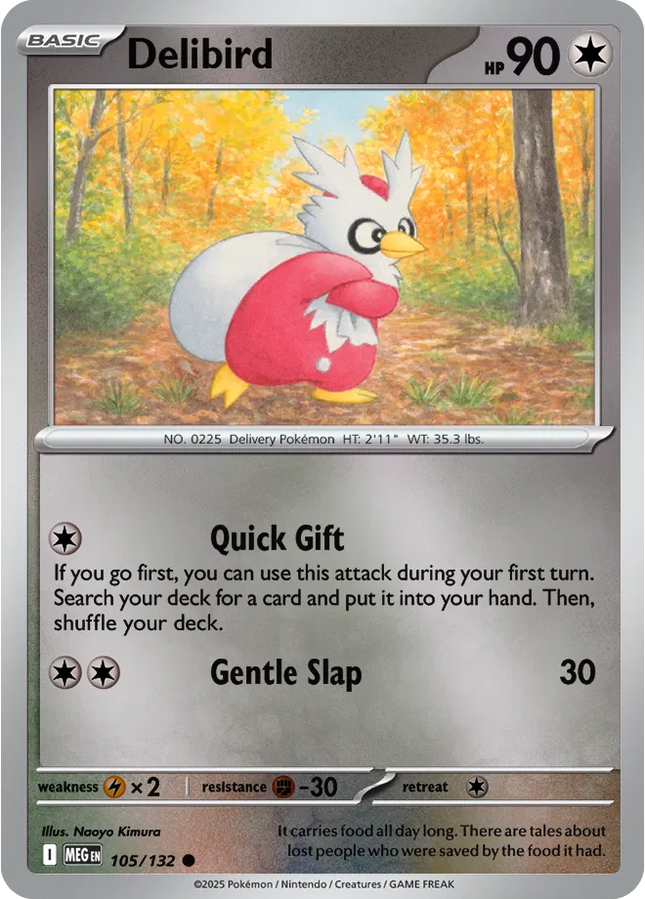 Delibird Common • 105/132 Mega Evolution Reverse Holofoil