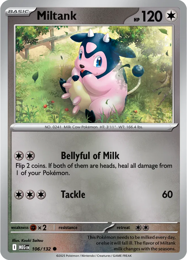 Miltank Common • 106/132 Mega Evolution Reverse Holofoil
