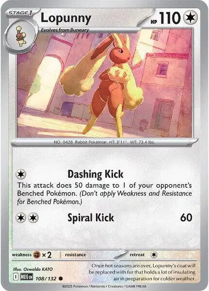 Lopunny Common • 108/132 Mega Evolution Reverse Holofoil