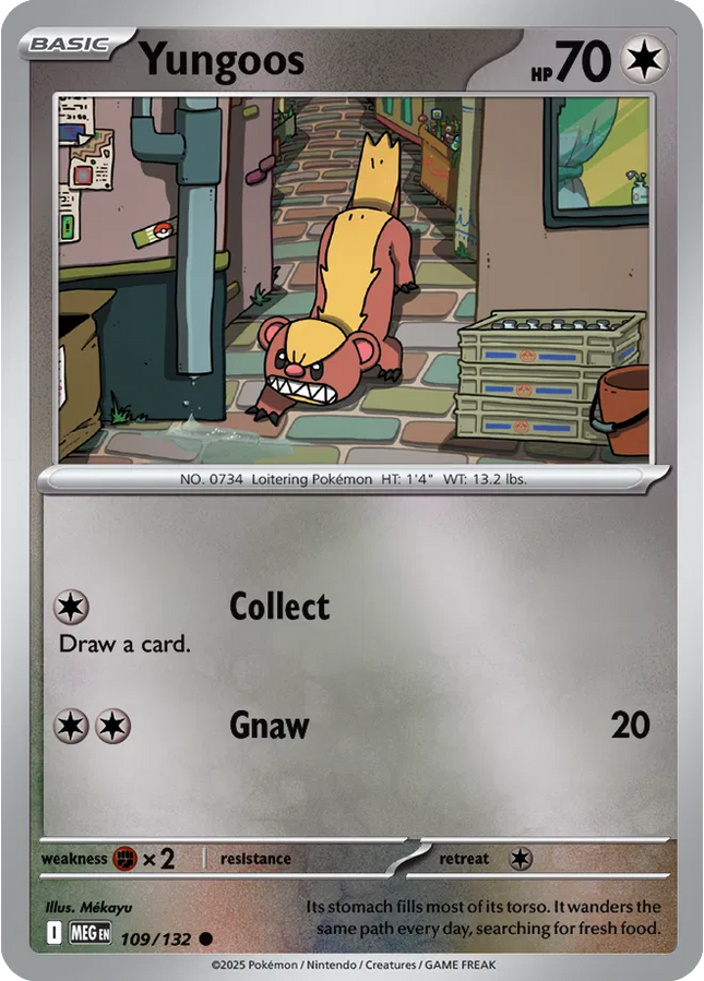 Yungoos Common • 109/132 Mega Evolution Reverse Holofoil