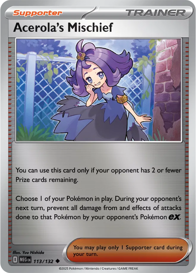 Acerola's Mischief Mega Evolution Uncommon 113/132 Reverse Holofoil