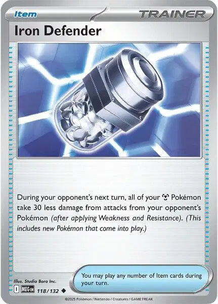 Iron Defender Uncommon • 118/132 Mega Evolution Reverse Holofoil