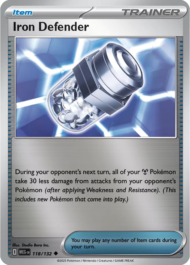 Iron Defender Uncommon • 118/132 Mega Evolution Reverse Holofoil