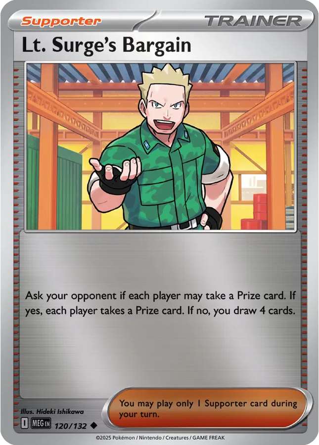 Lt. Surge's Bargain Uncommon • 120/132 Mega Evolution Reverse Holofoil