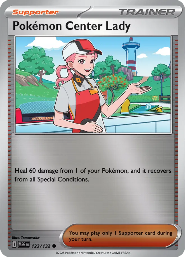 Pokemon Center Lady Common • 123/132 Mega Evolution Reverse Holofoil