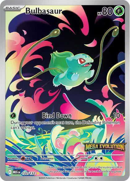 Bulbasaur (Mega Evolution Stamped) Mega Evolution Promos Illustration Rare 133/132