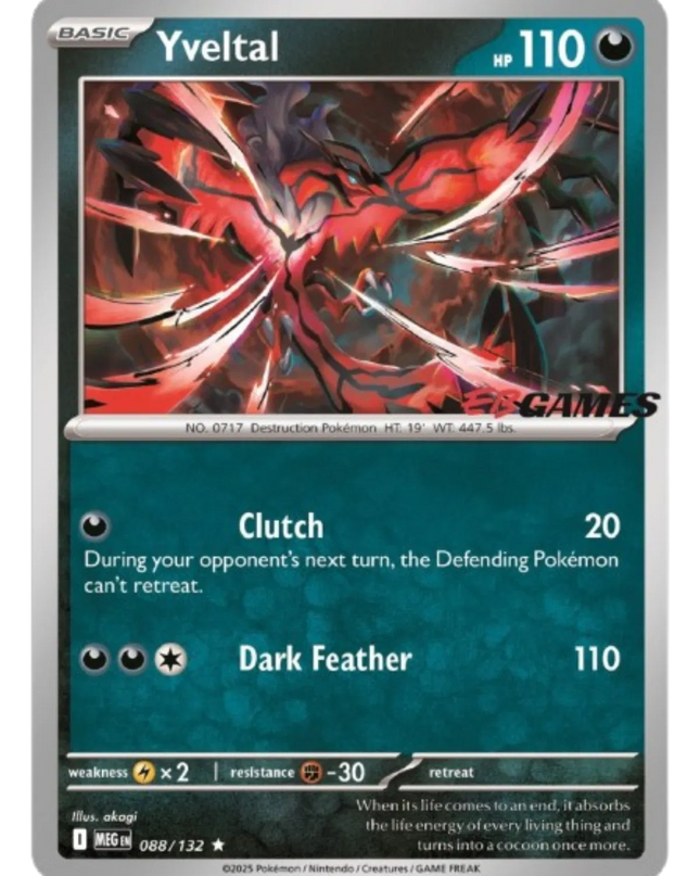 Yveltal (EB Games) Miscellaneous Cards & Products Rare 088/132