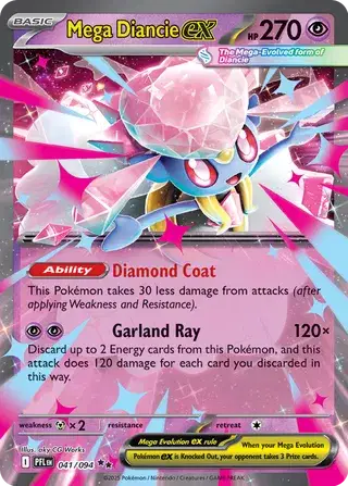 Mega Diancie ex Double Rare 041/094 Phantasmal Flames