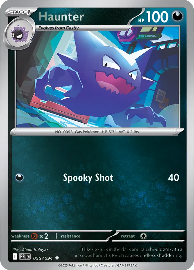 Haunter Uncommon • 055/094 Phantasmal Flames Reverse Holofoil