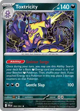 Toxtricity Rare • 068/094 Phantasmal Flames Holofoil