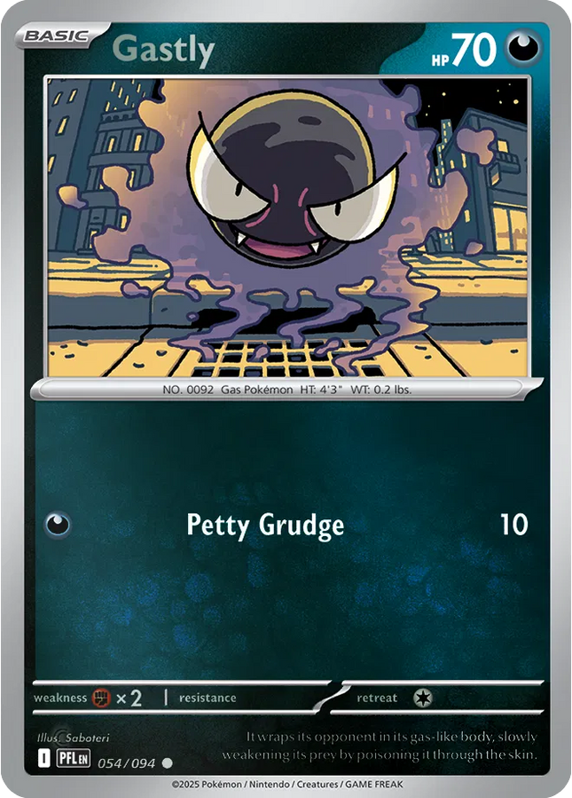 Gastly Common • 054/094 Phantasmal Flames Reverse Holofoil