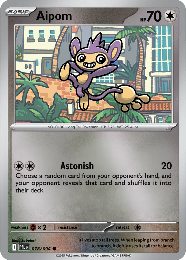 Aipom Common • 078/094 Phantasmal Flames Reverse Holofoil