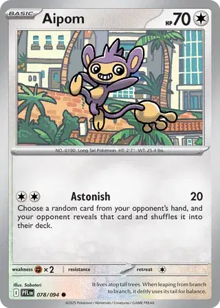 Aipom Common • 078/094 Phantasmal Flames Reverse Holofoil