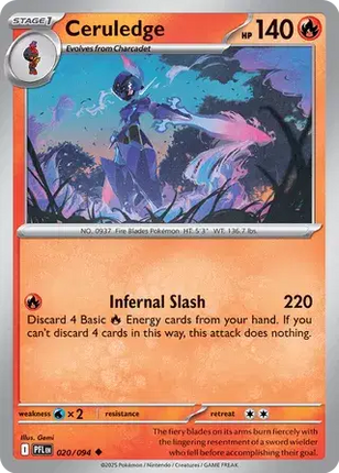 Ceruledge Uncommon • 020/094 Phantasmal Flames