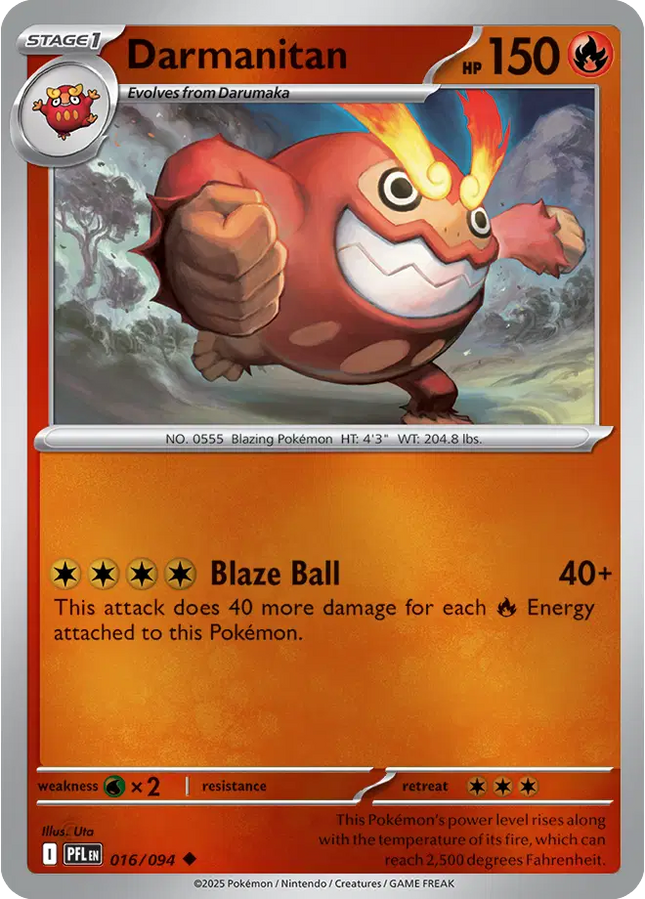 Darmanitan Uncommon • 016/094 Phantasmal Flames Reverse Holofoil