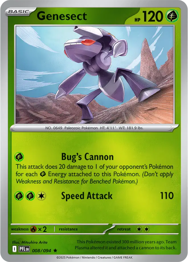 Genesect Rare • 008/094 Phantasmal Flames Reverse Holofoil