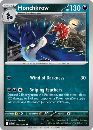 Honchkrow Uncommon • 058/094 Phantasmal Flames