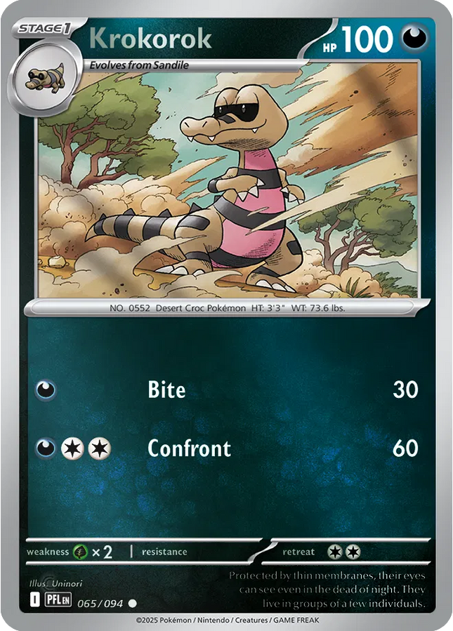 Krokorok Common 065/094 Phantasmal Flames Reverse Holofoil