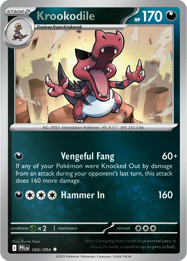 Krookodile Uncommon • 066/094 Phantasmal Flames Reverse Holofoil