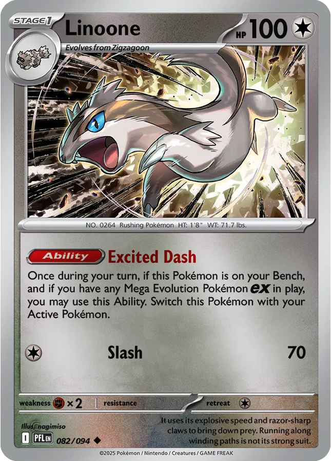 Linoone Uncommon 082/094 Phantasmal Flames Reverse Holofoil