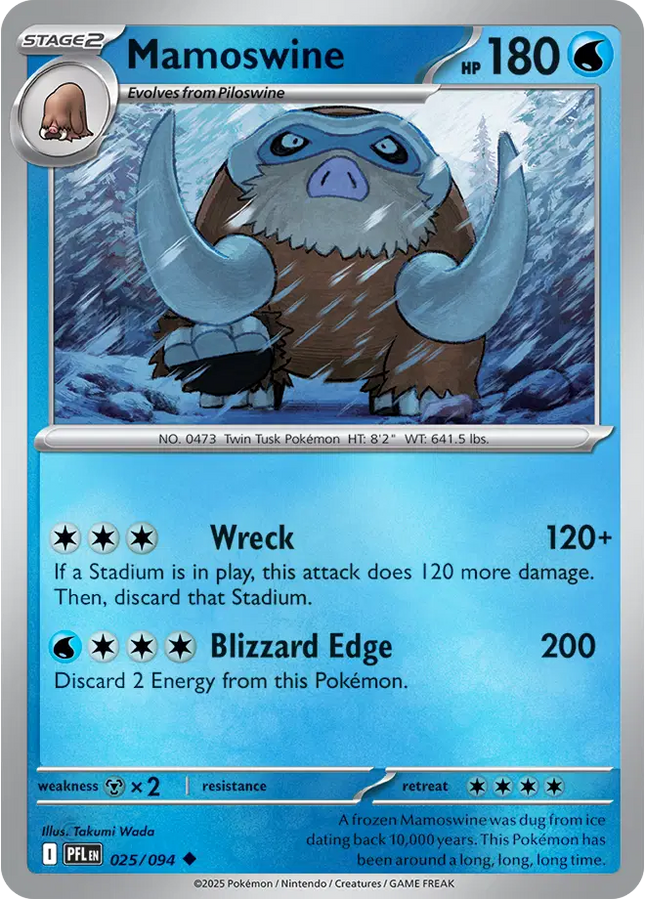 Mamoswine Uncommon • 025/094 Phantasmal Flames Reverse Holofoil