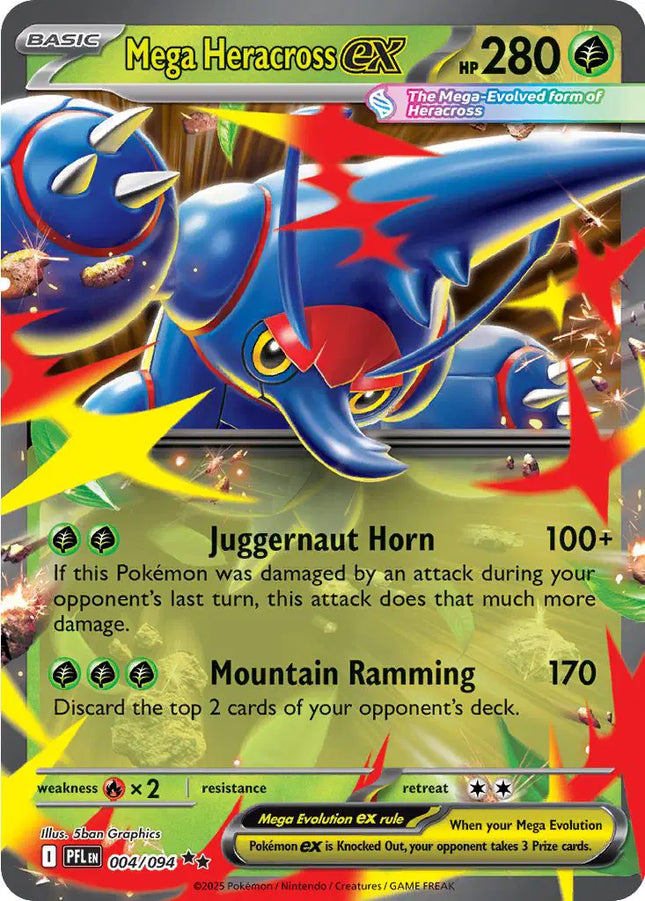 Mega Heracross ex Double Rare • 004/094 Phantasmal Flames